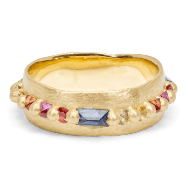 Wide Harlequin Nina Pinch Ring - Polly Wales Fine Jewelry,